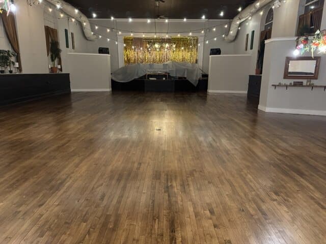The finished floor from the other end of the hall